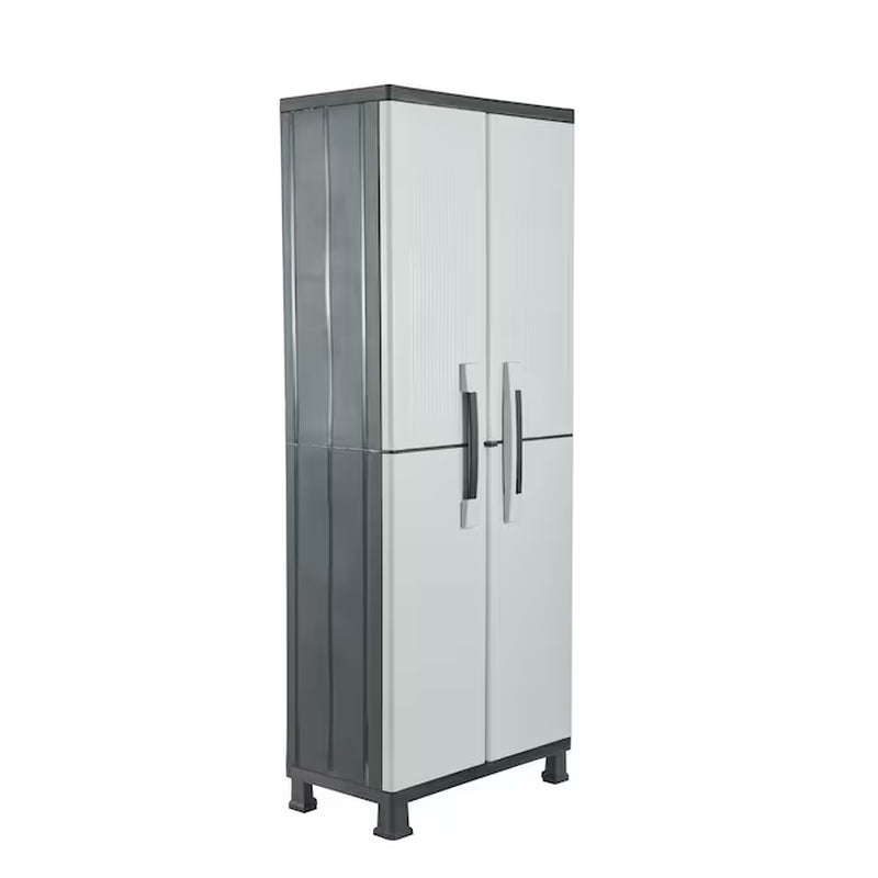 Utility Cabinet 26.8-In W X 68-In H X 14.8-In D Freestanding Plastic Garage Cabinet in Gray