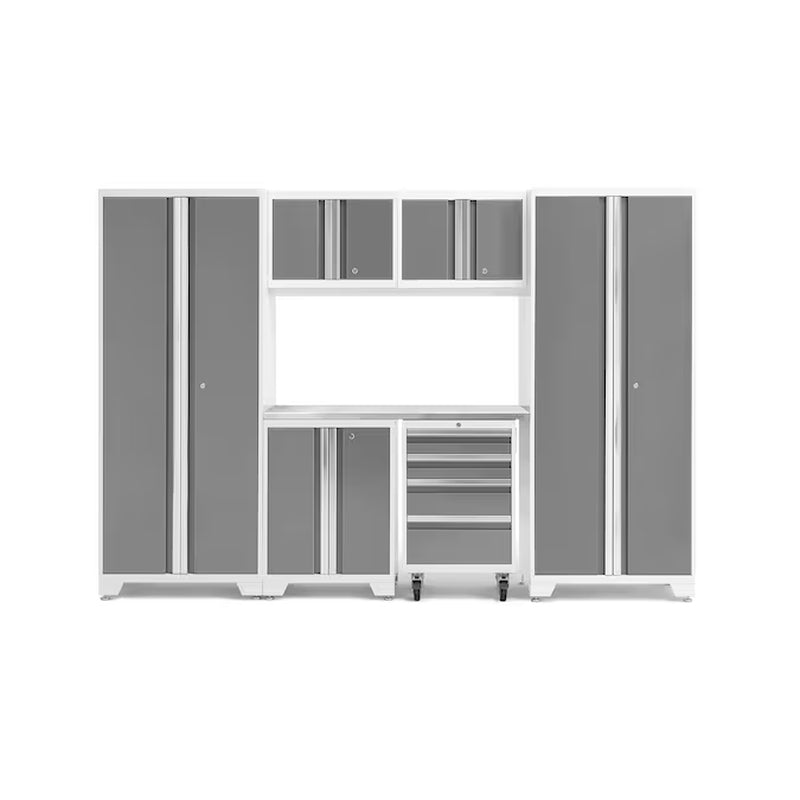 108-In W X 76.75-In H 6-Cabinets Steel Charcoal Gray Garage Storage System