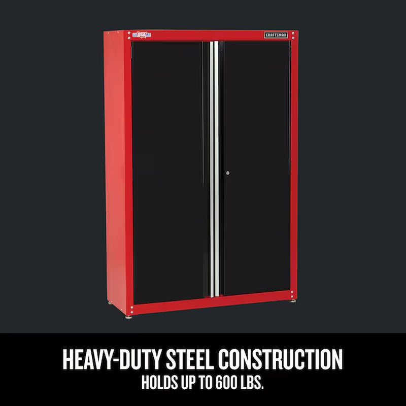 48-In W X 74-In H X 18-In D Freestanding Steel Garage Cabinet in Red