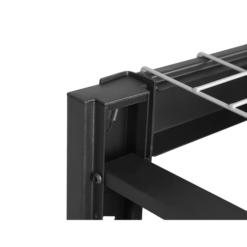 Bolted Steel Heavy Duty 4-Tier Utility Shelving Unit (77-In W X 24-In D X 72-In H), Black, (1500-Lb Capacity per Shelf)