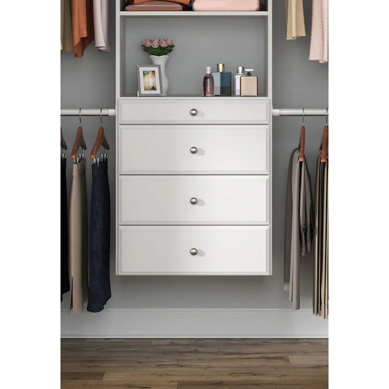 4-Ft to 8-Ft W X 6-Ft H White Solid Shelving Wood Closet System