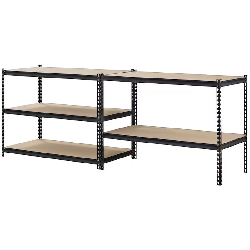 Metal Heavy Duty 5-Tier Utility Shelving Unit (48-In W X 24-In D X 72-In H), Black, (800-Lb Capacity per Shelf)