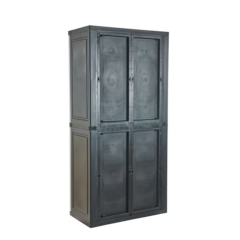 Utility Jumbo Cabinet 34.5-In W X 70.8-In H X 17.5-In D Freestanding Plastic Garage Cabinet in Gray
