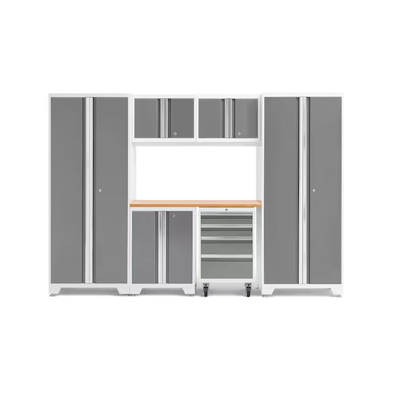 108-In W X 76.75-In H 6-Cabinets Steel Charcoal Gray Garage Storage System