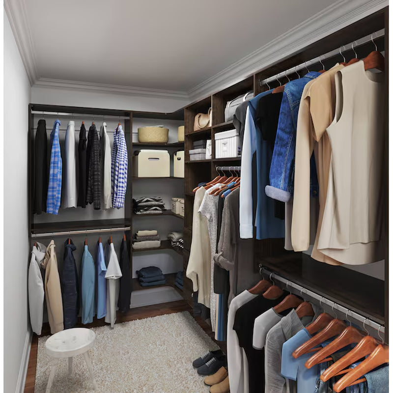 6.5-Ft to 9.5-Ft W X 7-Ft H White Solid Shelving Wood Closet System