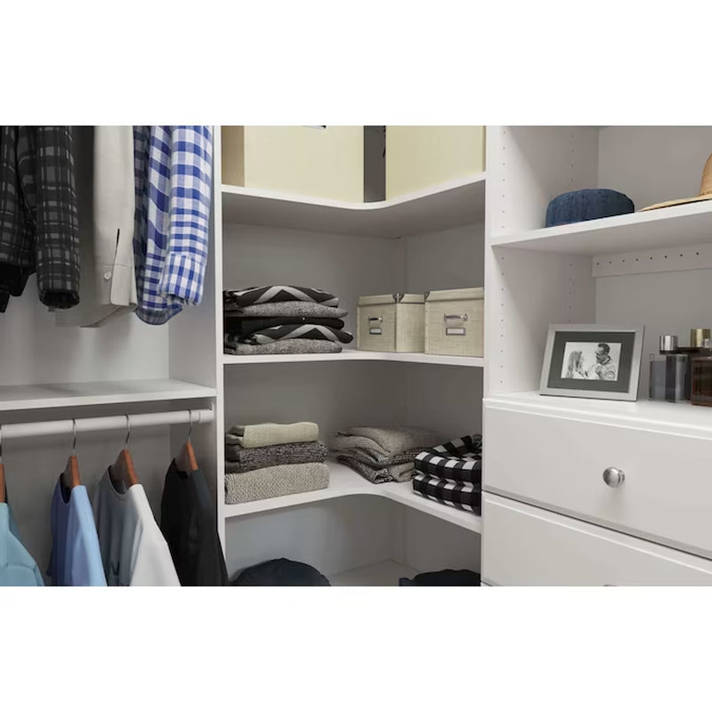 6.5-Ft to 9.5-Ft W X 7-Ft H White Solid Shelving Wood Closet System