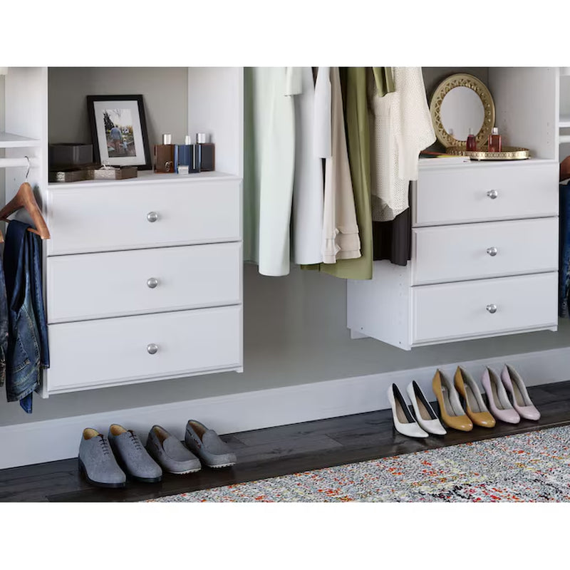 10.09-Ft to 12.09-Ft W X 6-Ft H White Solid Shelving Wood Closet System