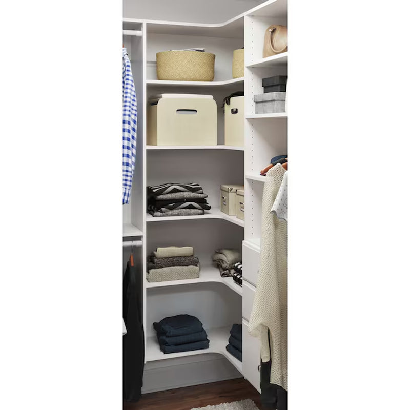 2-Ft to 2.55-Ft W X 7-Ft H White Solid Shelving Wood Closet System