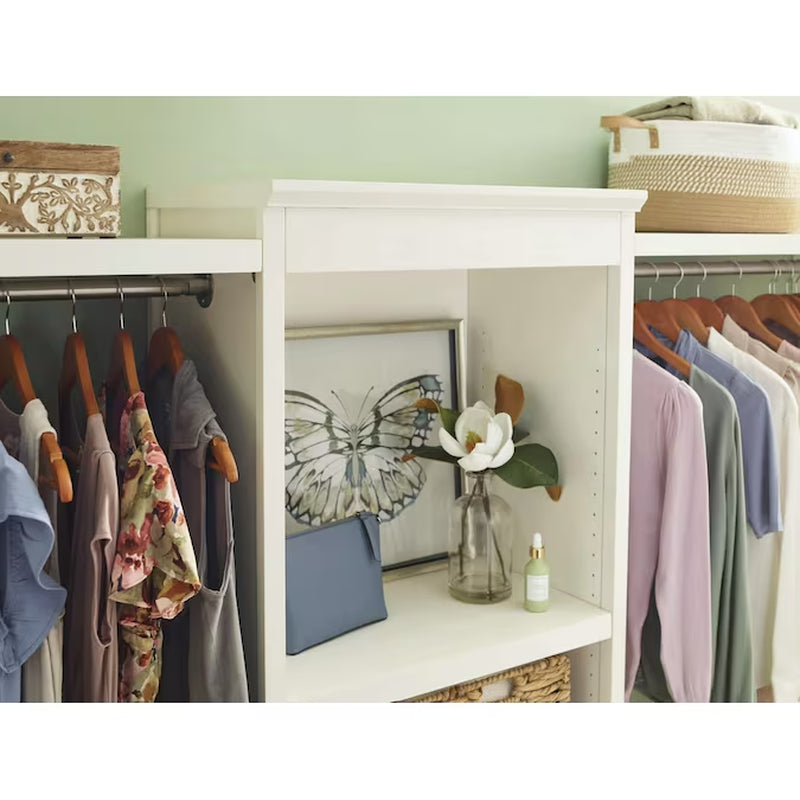 Hartford 5-Ft to 8-Ft W X 6.33-Ft H White Solid Shelving Wood Closet System