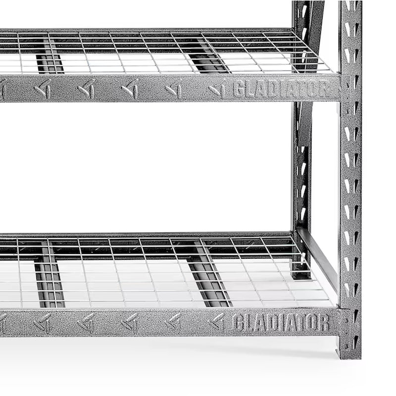 Heavy Duty Steel Heavy Duty 4-Tier Utility Shelving Unit (90-In W X 24-In D X 90-In H), Gray, (2000-Lb Capacity per Shelf)