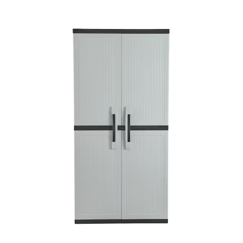 Utility Jumbo Cabinet 34.5-In W X 70.8-In H X 17.5-In D Freestanding Plastic Garage Cabinet in Gray