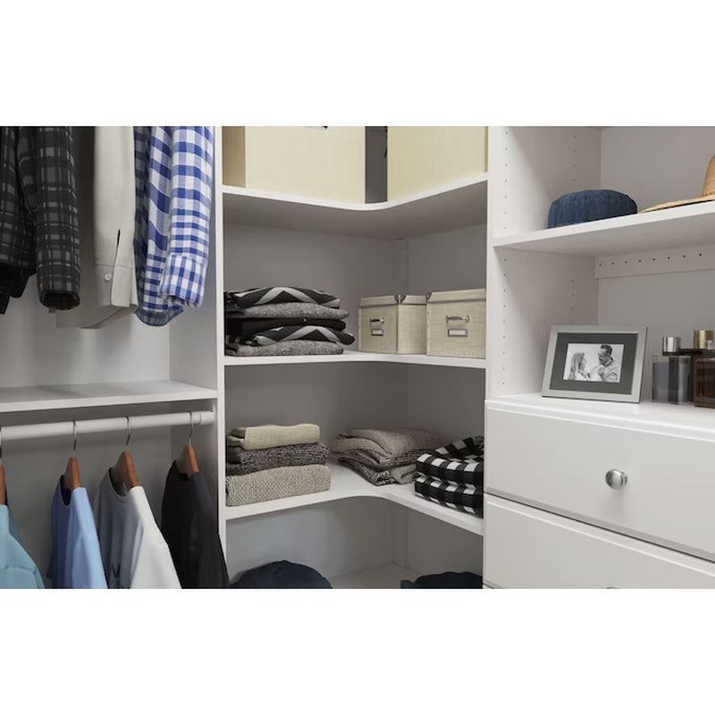 2-Ft to 2.55-Ft W X 7-Ft H White Solid Shelving Wood Closet System