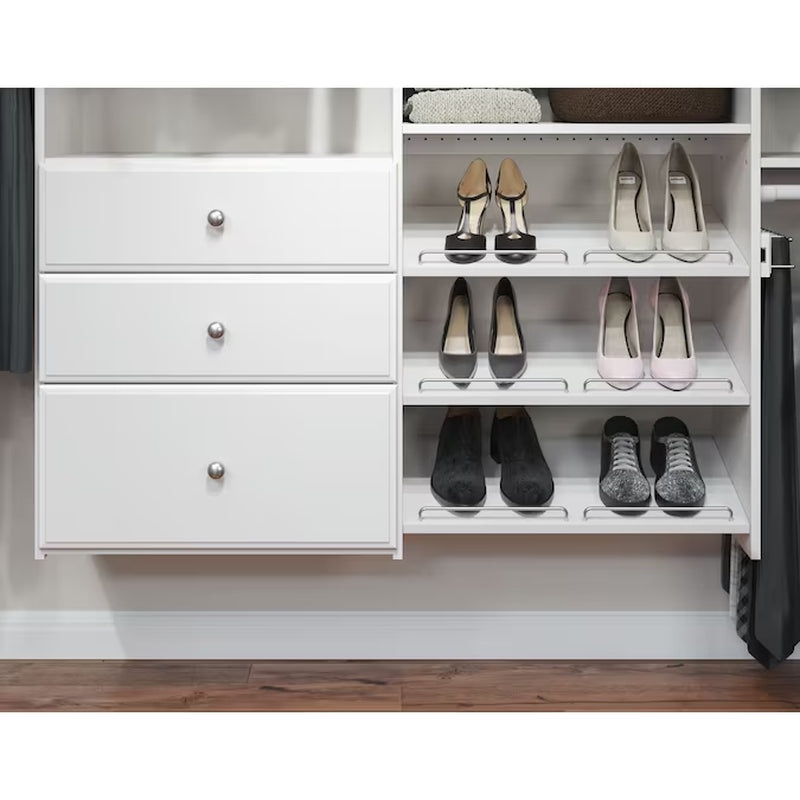 6-Ft to 10-Ft W X 6-Ft H White Solid Shelving Wood Closet System
