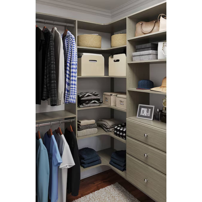 2-Ft to 2.55-Ft W X 7-Ft H White Solid Shelving Wood Closet System